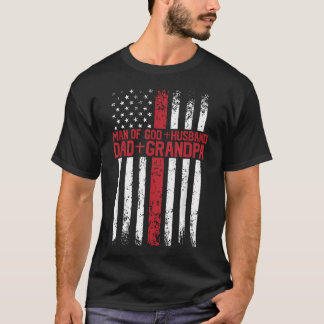 Kreuz Amerikanische Flagge Mann Gottes Ehemann Vat T-Shirt