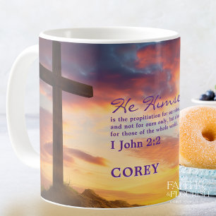 Kreuz an der Dusk Scripture Personalisiert Kaffeetasse