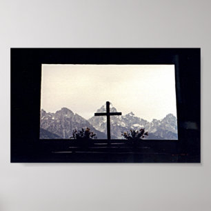 Kreuz auf Berg Moran Poster