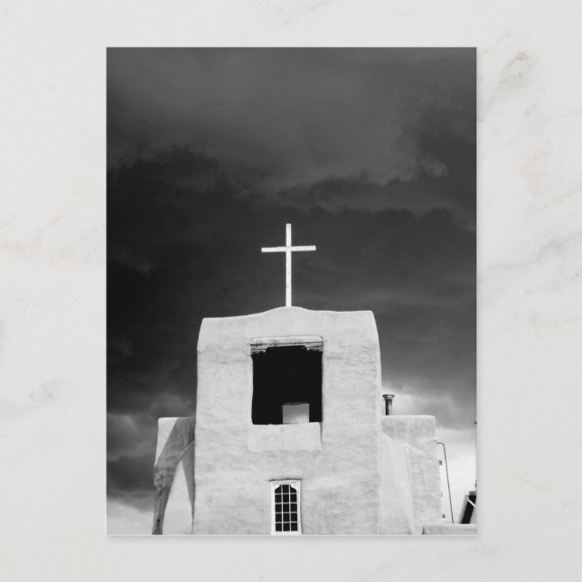 Kreuz auf der ältesten Kirche, San Miguel, Santa F Postkarte (Vorderseite)