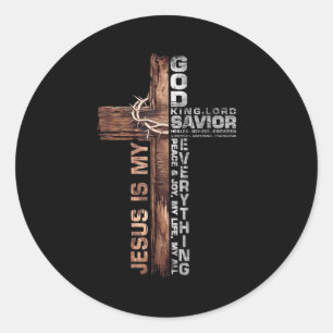Kreuz Christen Jesus Ist Mein Gott König Herr Heil Runder Aufkleber