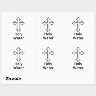 Kreuz Christentum Heiliges Wasser Quadratischer Aufkleber
