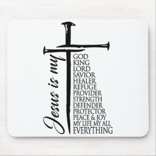 Kreuz Christlich Christus Jesus Ist Mein Gott Köni Mousepad