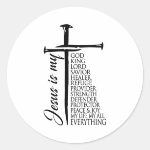 Kreuz Christlich Christus Jesus Ist Mein Gott Köni Runder Aufkleber