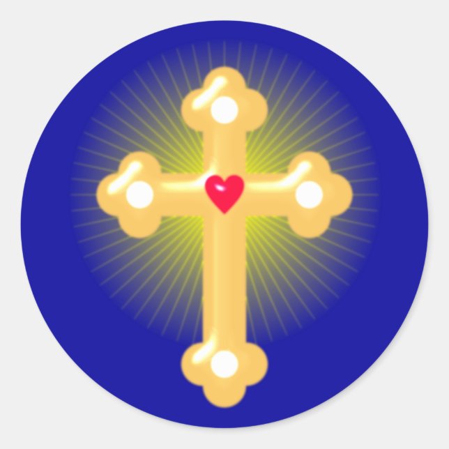 Kreuz cross runder aufkleber (Vorderseite)