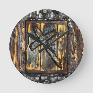 Kreuz der Apokalypse Runde Wanduhr
