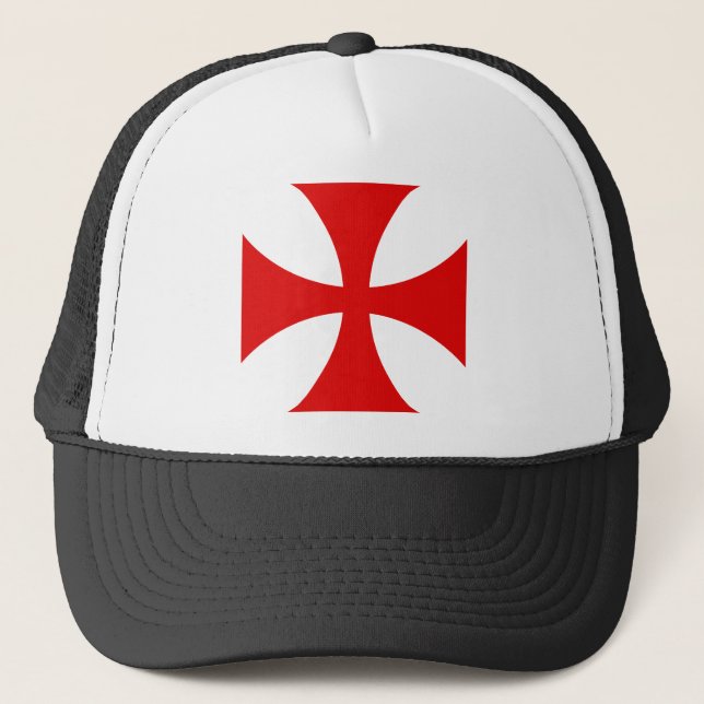 Kreuz der Ritter Templar Truckerkappe (Vorderseite)