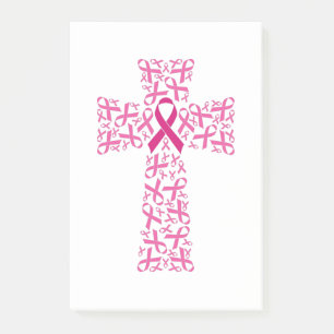 Kreuz des Brustkrebs Post-it Klebezettel