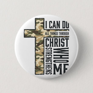 Kreuz des Glaubens Ich kann alle Dinge Christliche Button
