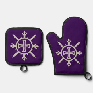 "Kreuz-Emblem" Ofenhandschuh & Topflappen-Set