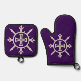 "Kreuz-Emblem"  Ofenhandschuh & Topflappen-Set