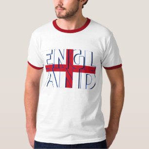 Kreuz Englands St George und Entwurfstext T-Shirt