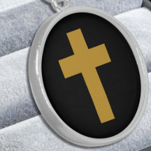 Kreuz - Falsches Senfgold auf Schwarz
