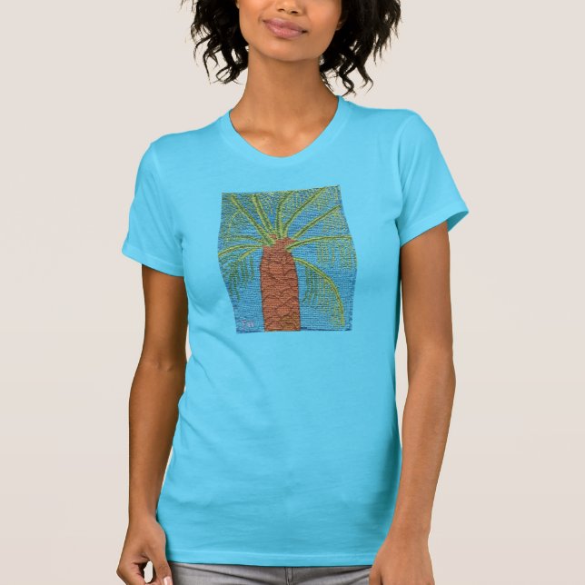 Kreuz genähte Palme durch Julia Hanna T-Shirt (Vorderseite)