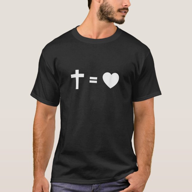 Kreuz Gleich wie Christlicher Glaube Inspirierend  T-Shirt (Vorderseite)