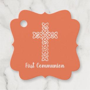 Kreuz Helle Pfirsichkommunion Taufe Christening Geschenkanhänger