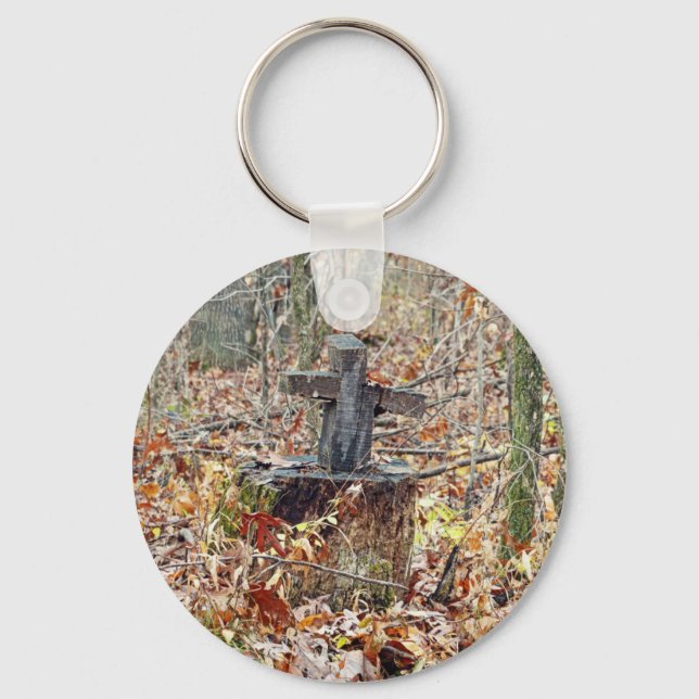 Kreuz im Wald Schlüsselanhänger (Vorderseite)