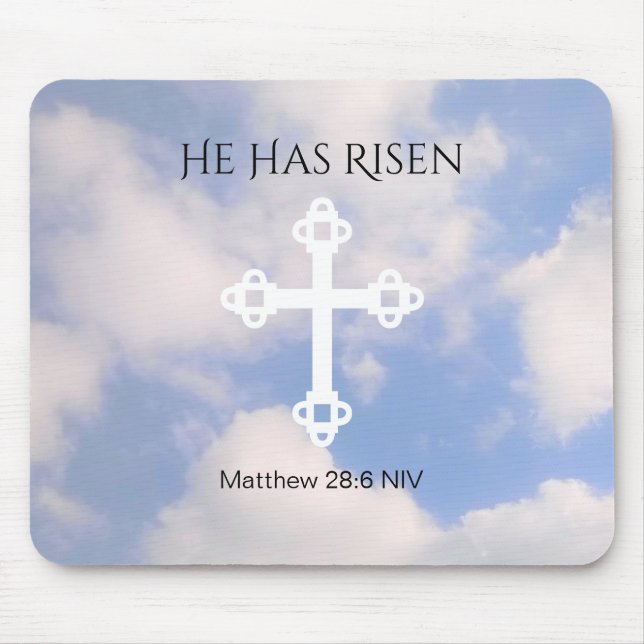 Kreuz in Cloudy Sky Auferstehung Blue Oaster Gesch Mousepad (Vorne)