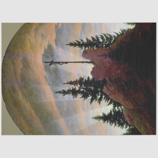 Kreuz in den Bergen, Friedrich Seidenpapier (Vorderseite)