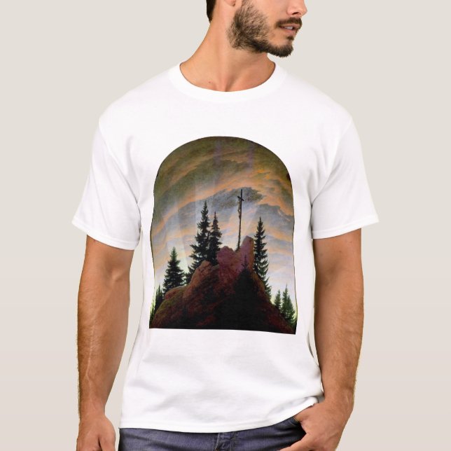 Kreuz in den Bergen, Friedrich T-Shirt (Vorderseite)