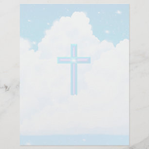 Kreuz in den Wolken - 8,5" x 11" Stationierblech
