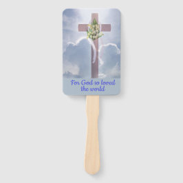 Kreuz in den Wolken mit weißen Blume, Christlich Fächer