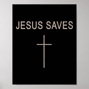 Kreuz Jesus Rette Minimalistischer Christlicher Gl Poster