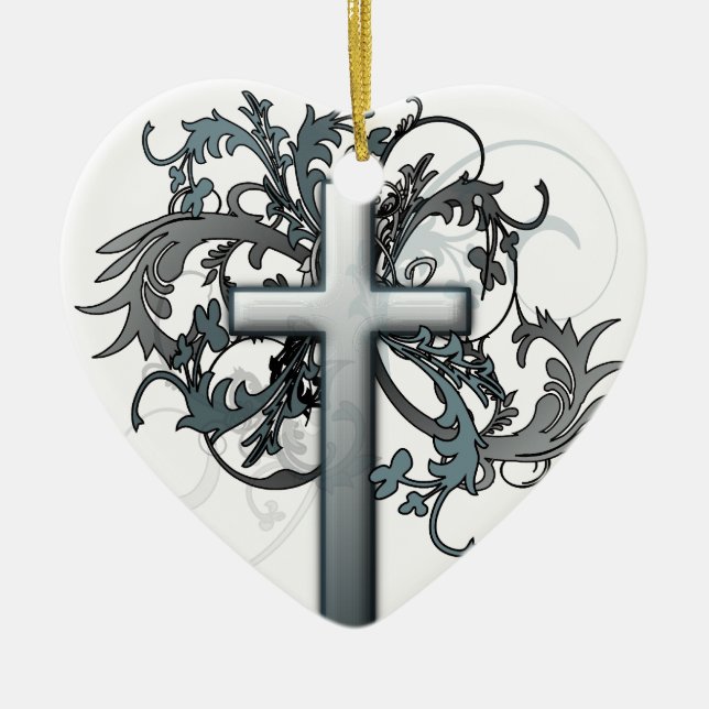 Kreuz Keramik Ornament (Vorne)