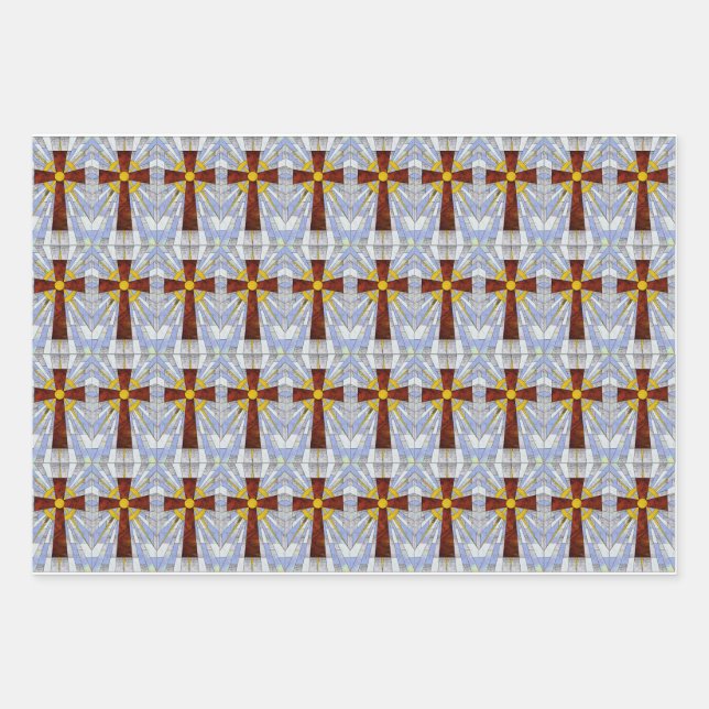Kreuz konzipierte, 19" x 29" Wrapping Paper Sheets Geschenkpapier Set (Vorderseite)