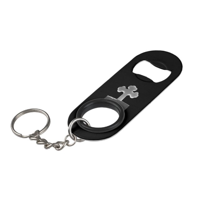 Kreuz Mini Flaschenöffner (Vorderseite Schrägansicht)