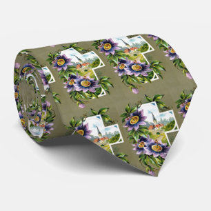 Kreuz mit Clematis-Blumen Krawatte