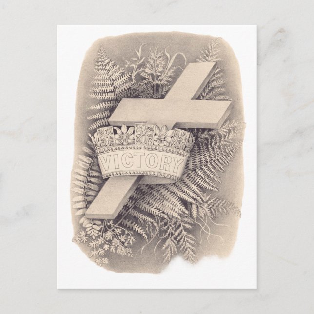Kreuz mit Krone und Sieg Postkarte (Vorderseite)