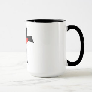 KREUZ MIT ROTEM HERZ TASSE