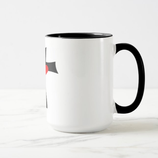 KREUZ MIT ROTEM HERZ TASSE (Rechts)