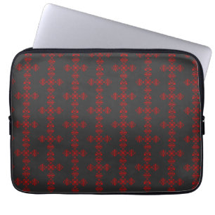 Kreuz mit rotem Ornament Heilige Dekorative Kunst Laptopschutzhülle