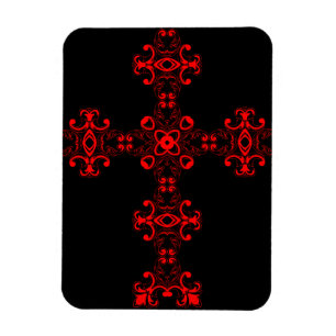 Kreuz mit roter Verzierung Magnet