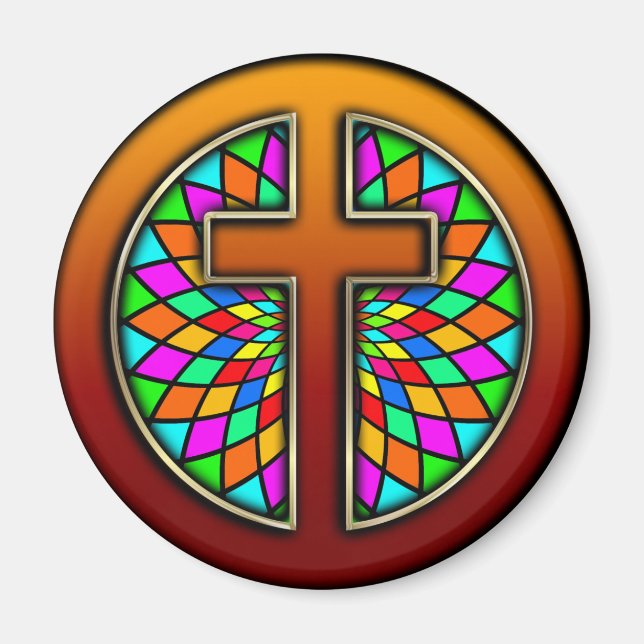 KREUZ MIT STAINGLAS MAGNET (Vorne)