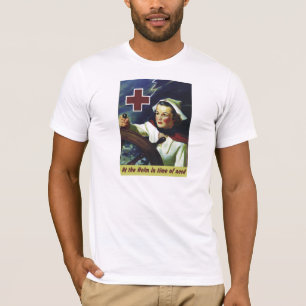 Kreuz-Plakat - Krankenschwester am Helm T-Shirt
