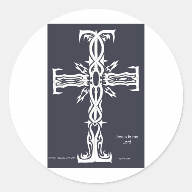Kreuz Runder Aufkleber (Vorderseite)