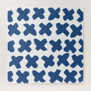 Kreuz Shibori: Indigo Batik Muster Puzzle