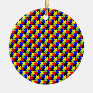 Kreuz - Tetris - Retro Keramik Ornament