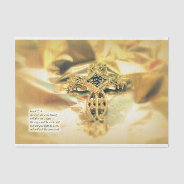 Kreuz-und Bibel-Zitat - Christentum Seidenpapier (Vorderseite)