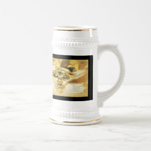 Kreuz und Bibelangebot - Christentum Bierglas