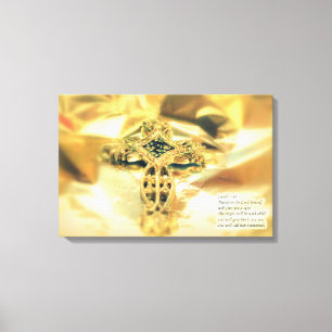 Kreuz und Bibelzitat - Christentum Leinwanddruck