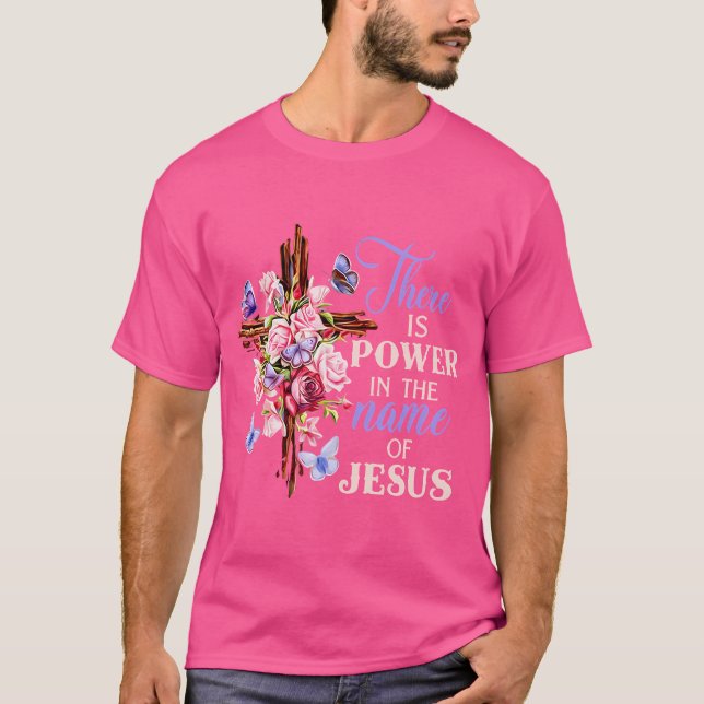 Kreuz und Blume Power im Namen von JES T-Shirt (Vorderseite)