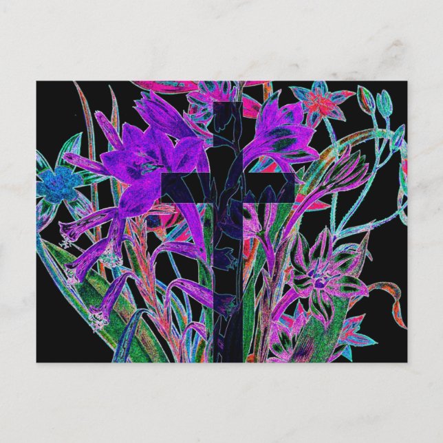 Kreuz und Blume von Amelia Carrie Postkarte (Vorderseite)