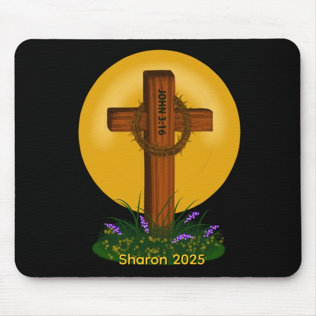 Kreuz und Dornenkrone Mousepad (Vorne)