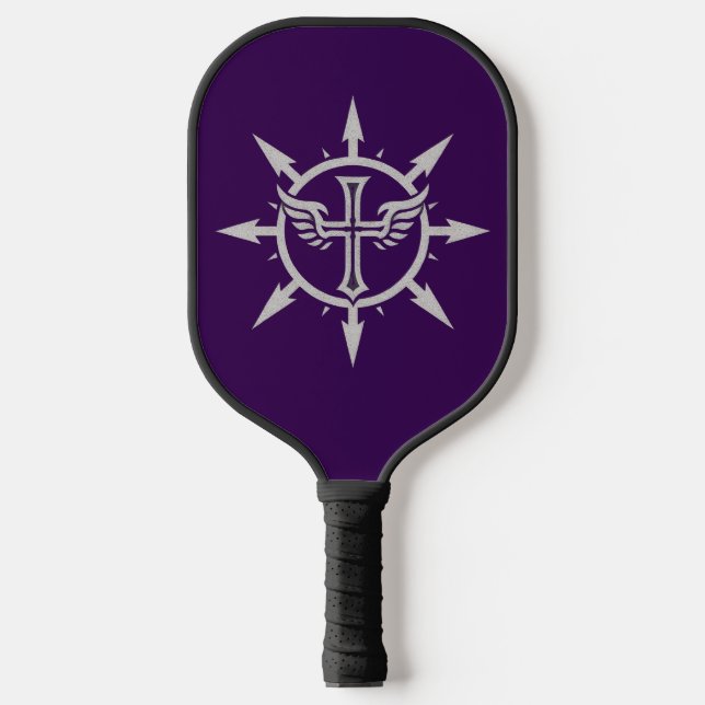 Kreuz und Flügel Emblem Pickleball Schläger (Vorderseite)