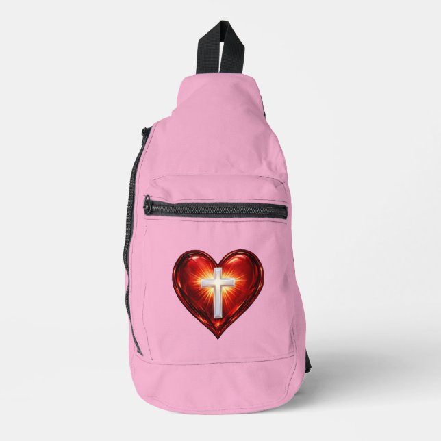 Kreuz und Herz Crossbody Bag (Vorderseite)
