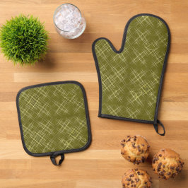 Kreuz und Quer Eleganz Ofenhandschuh & Topflappen-Set